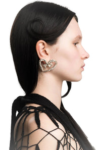 SILVER LOGO EARRINGS-Urte Kat-APOC STORE