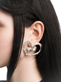 SILVER LOGO EARRINGS-Urte Kat-APOC STORE