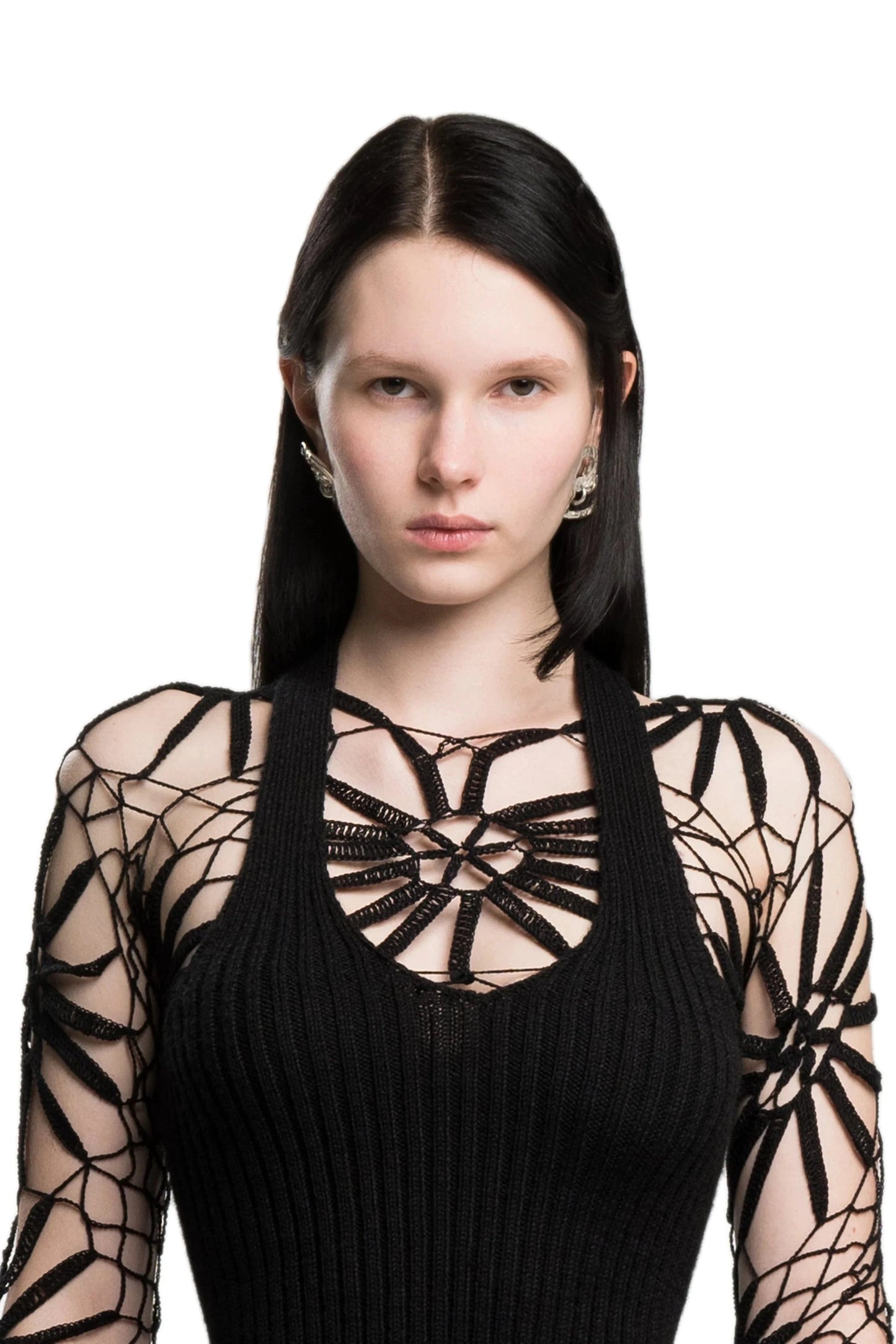 SILVER LOGO EARRINGS-Urte Kat-APOC STORE