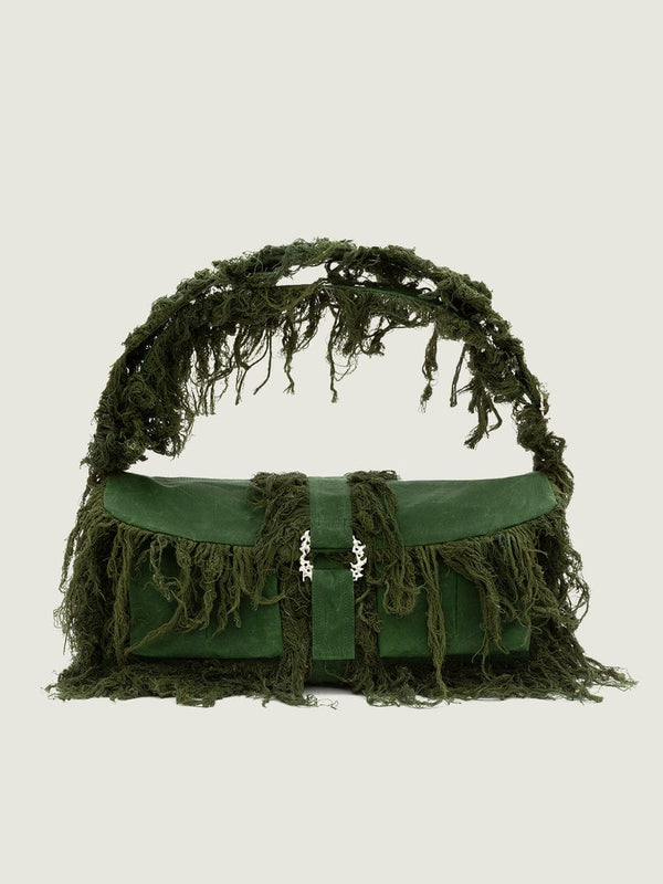 Forest Green Essence Oilskin Bag-Solitude Studios-APOC STORE