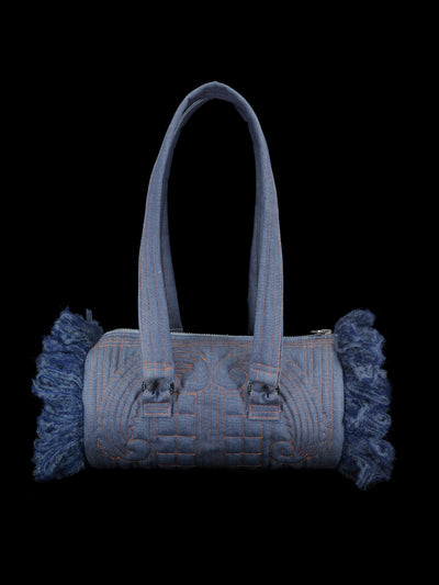 QUILTED COLUMN BAG BLUE-Fior di Latte-APOC STORE