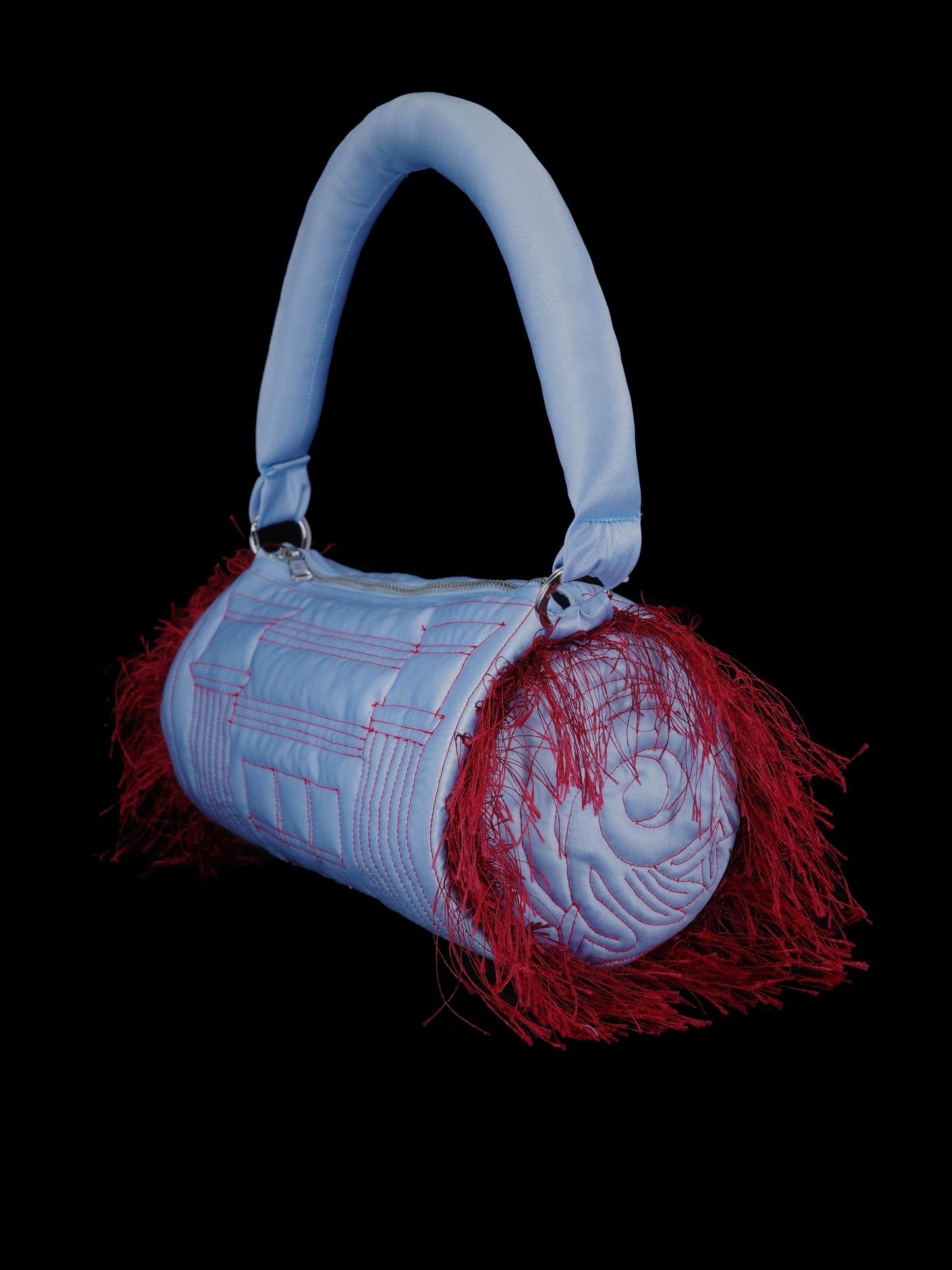 QUILTED COLUMN BAG BLUE / RED-Fior di Latte-APOC STORE
