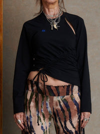 Ruched Long Sleeve - Black-Karlaidlaw-APOC STORE