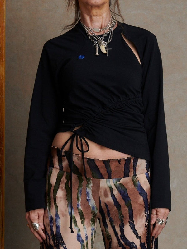 Ruched Long Sleeve - Black-Karlaidlaw-APOC STORE