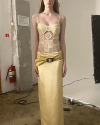 Mesh Bodysuit with crochet detail butter yellow-Nastyamasha-APOC STORE