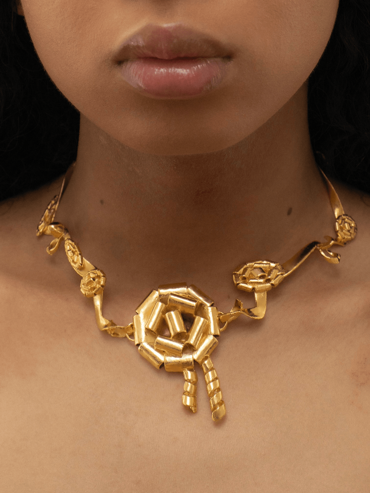GOLD BOW NECKLACE-RAPHAEL EVERDEEN-APOC STORE