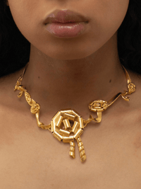 GOLD BOW NECKLACE-RAPHAEL EVERDEEN-APOC STORE