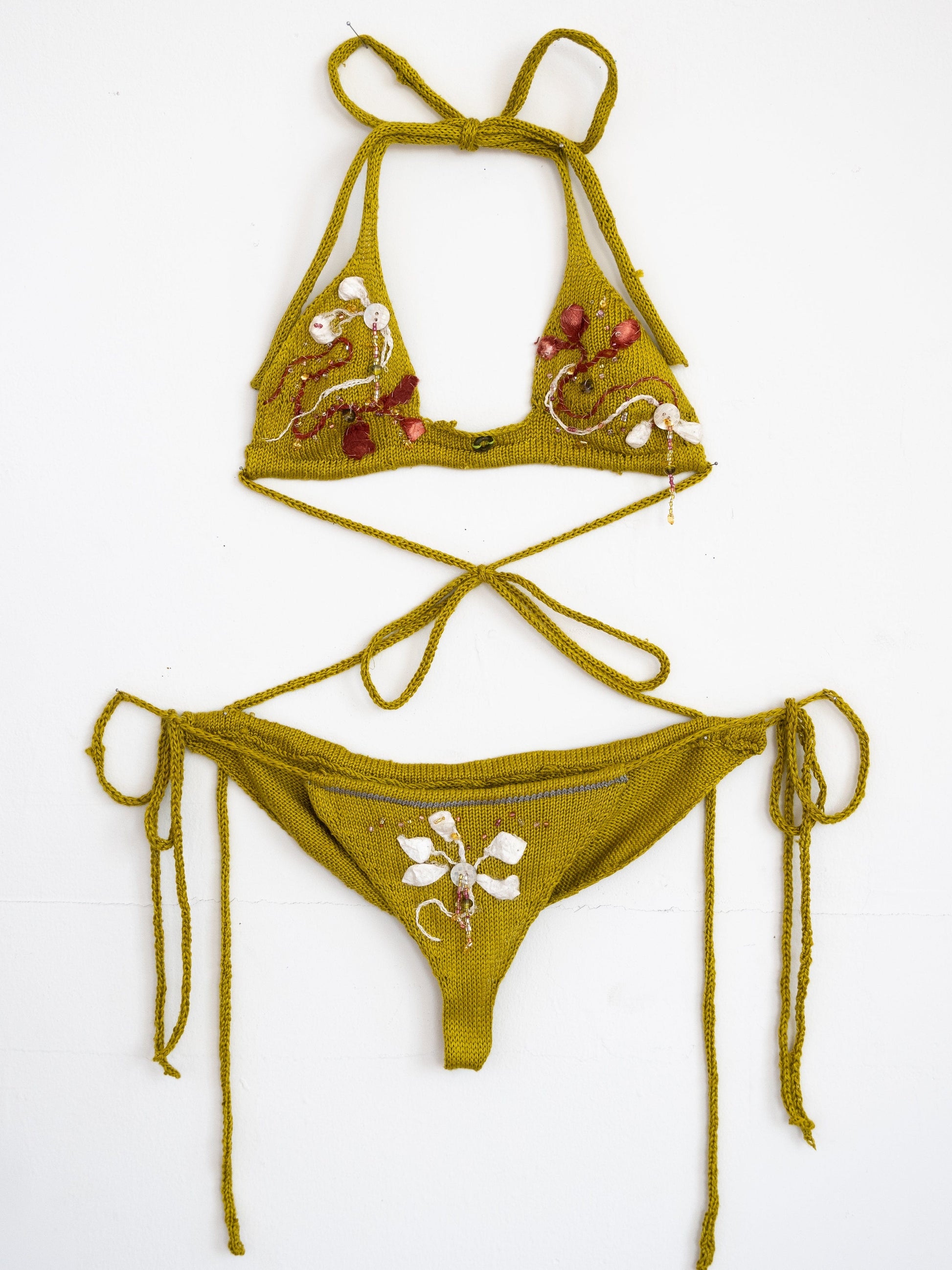 Chartreuse and Red Cocoon Bikini-GRACE GUI-APOC STORE