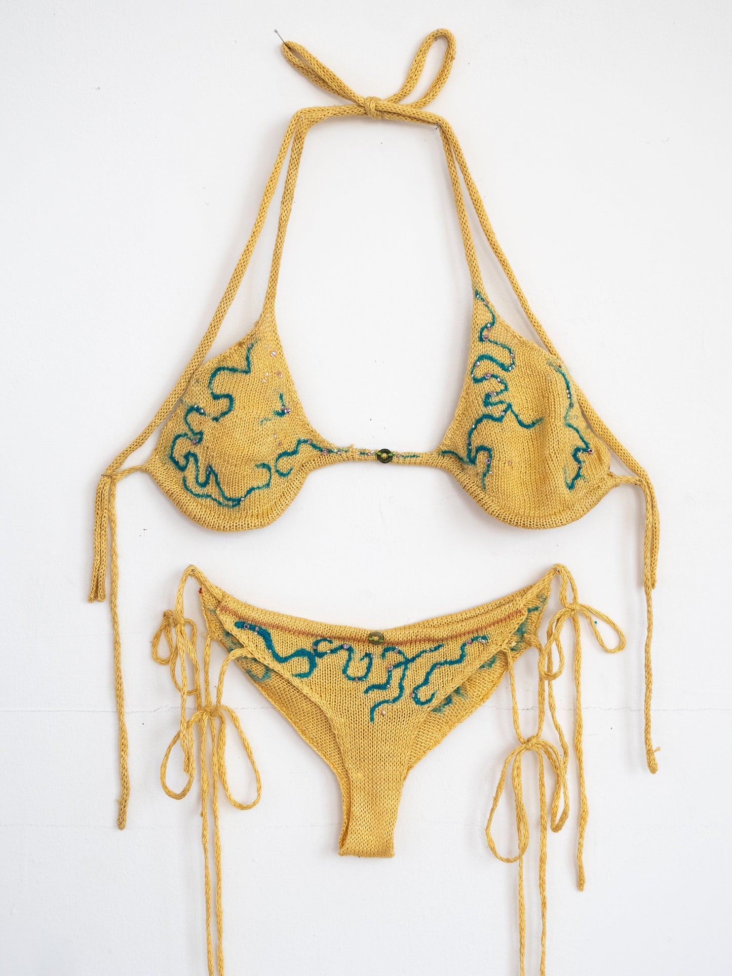 Yellow and Turquoise Inked Bikini-GRACE GUI-APOC STORE