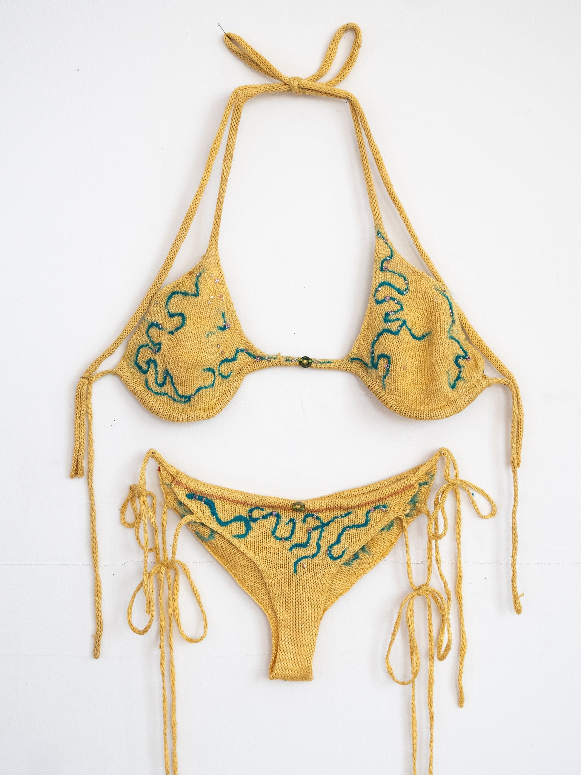 Yellow and Turquoise Inked Bikini-GRACE GUI-APOC STORE