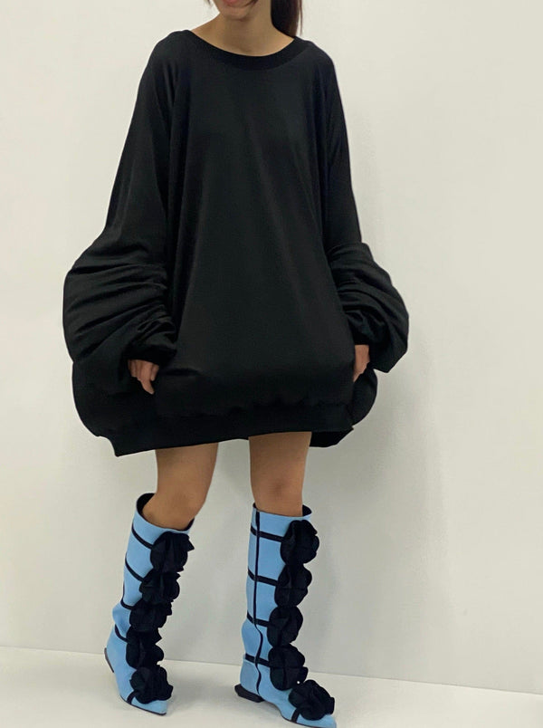 Powder Blue Guko Knee High Neoprene Boots-Sun Woo-APOC STORE