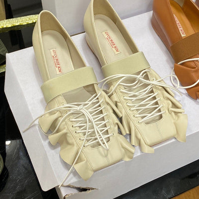 FRILL FLAT (CREAM)-Gyouree Kim-APOC STORE