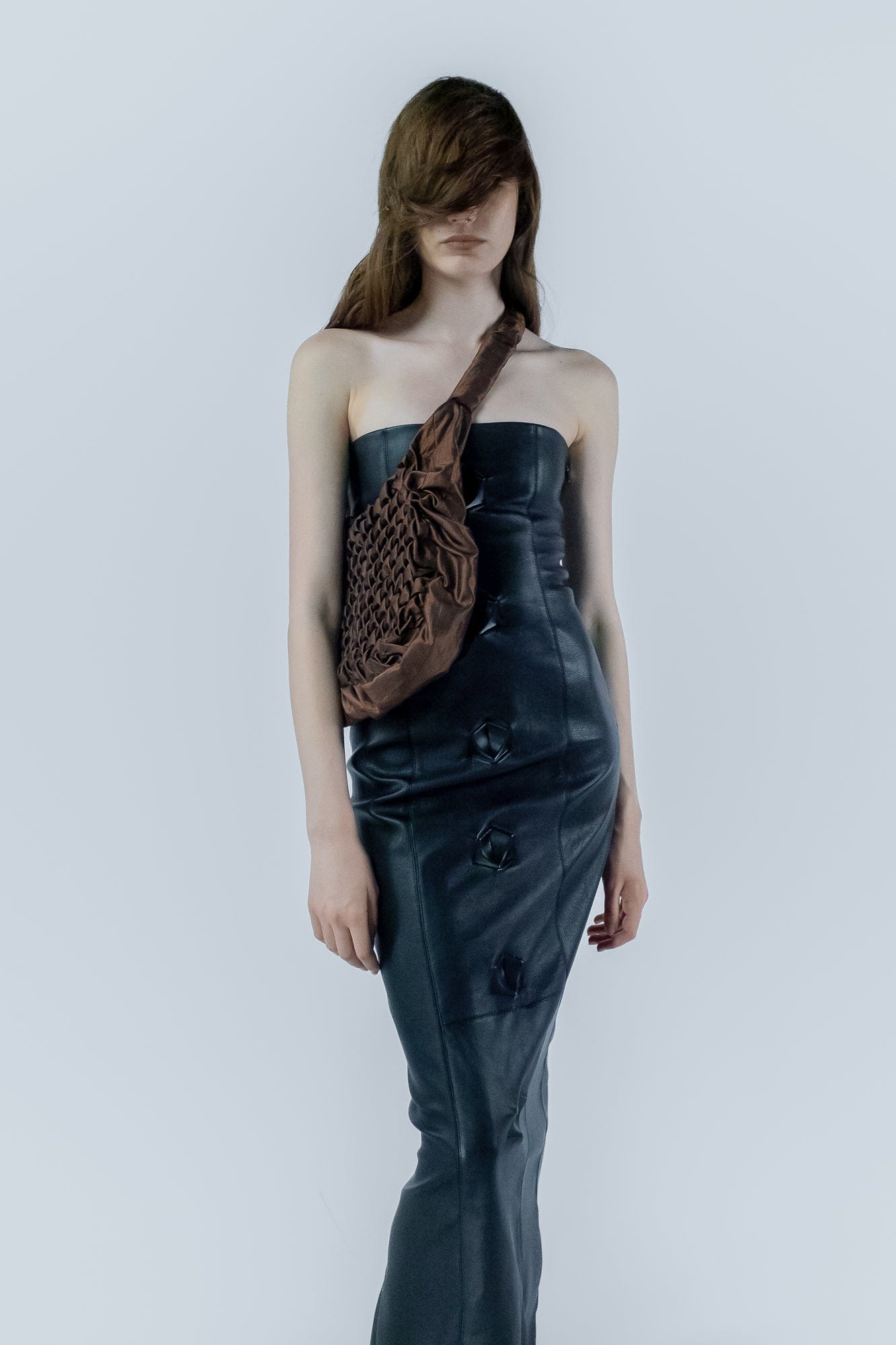 Brown Smocking Bag-Nensi Avetisian-APOC STORE