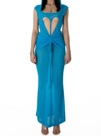 HEART HOOD DRESS BLUE-Nibgnus-APOC STORE