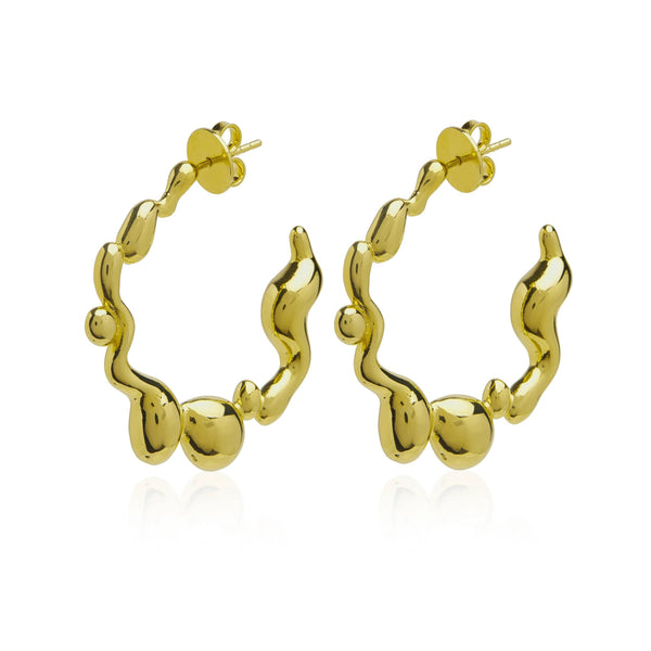 Puddle Play Earrings Gold-Hannah Jewett-APOC STORE