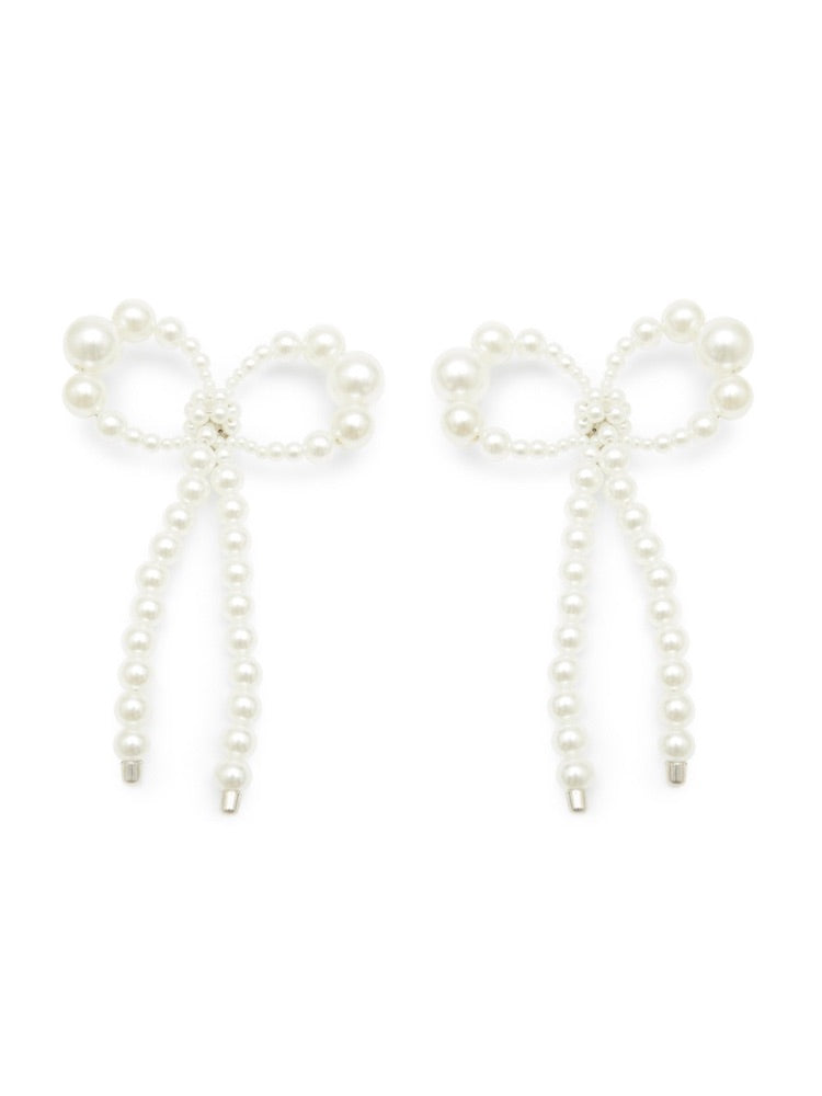 Holly Molly Bow Earrings - Pearl-1CONCEPT-APOC STORE