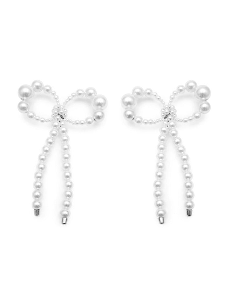 Holly Molly Bow Earrings - Silver-1CONCEPT-APOC STORE