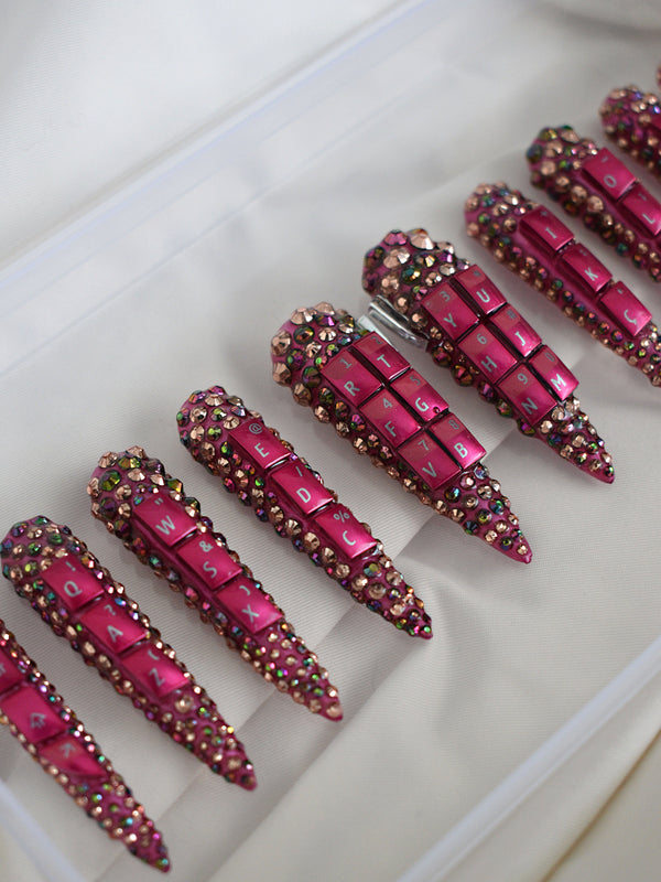 Nokia C3 2010 bling phone case nail set-Hotnails-APOC STORE