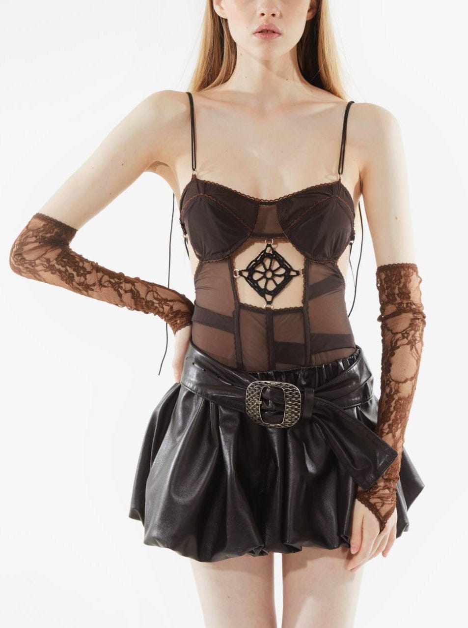 Mesh Bodysuit with crochet detail black-Nastyamasha-APOC STORE