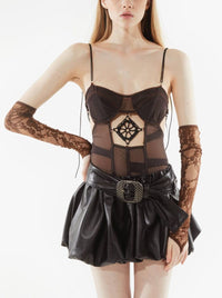 Mesh Bodysuit with crochet detail black-Nastyamasha-APOC STORE