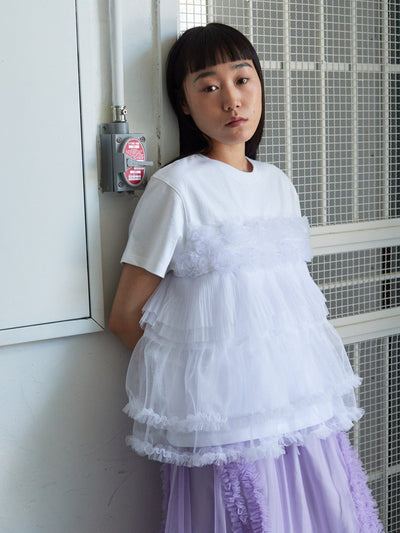 RUFFLE BOOTCUT PANTS PURPLE-SAENGIN STUDIOS-APOC STORE