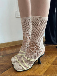 Midi crochet socks powder-Nastyamasha-APOC STORE