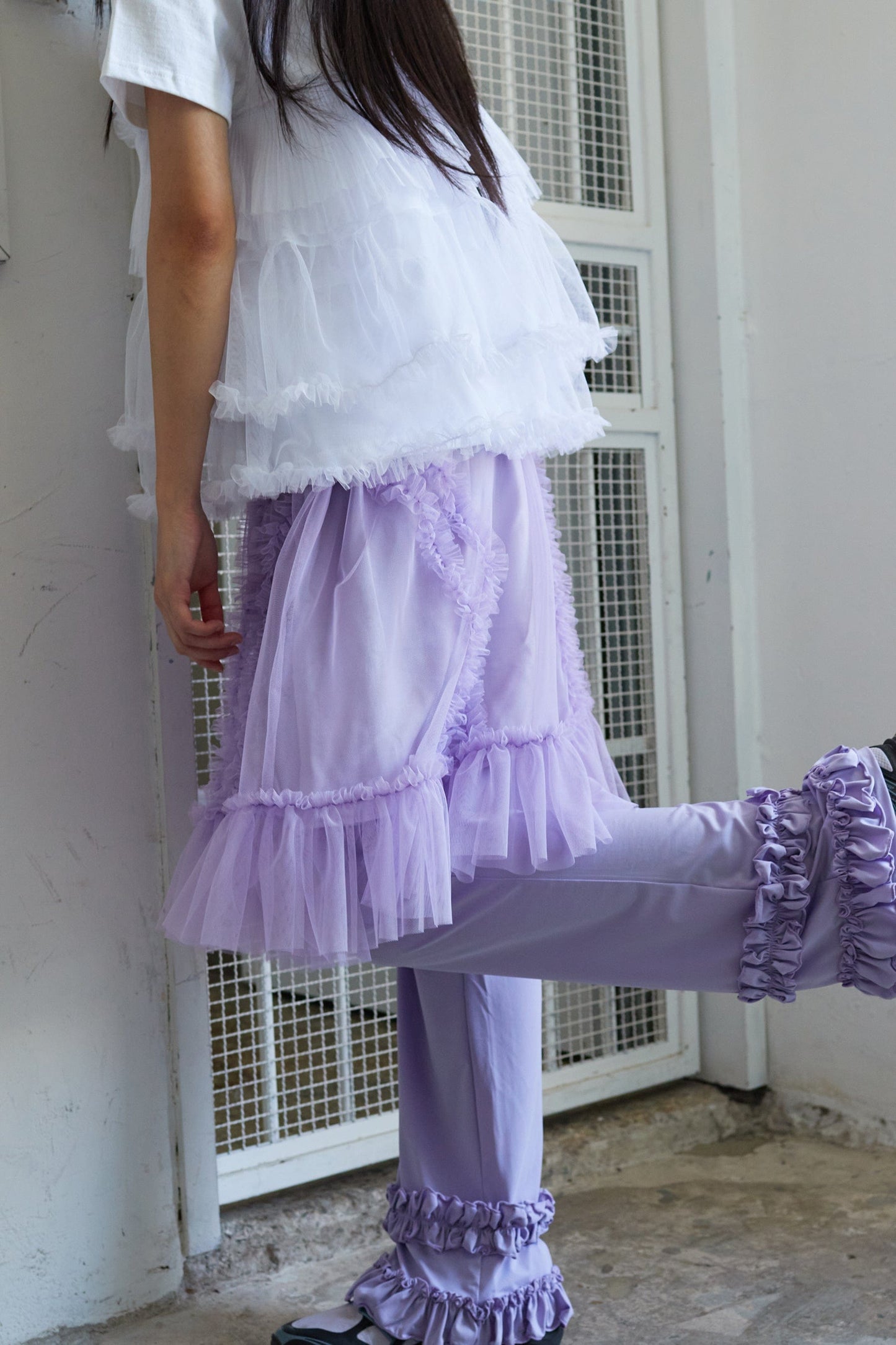 BANDING RUFFLE SHA SKIRT PURPLE-SAENGIN STUDIOS-APOC STORE