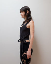 TIE WRAP CORSET IN CHARCOAL-Ella Roberts-APOC STORE