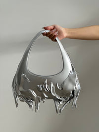 Matte Silver Slim Shoulder Bag-GNASTIY-APOC STORE