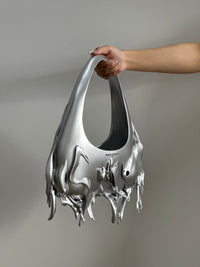 Matte Silver Slim Shoulder Bag-GNASTIY-APOC STORE