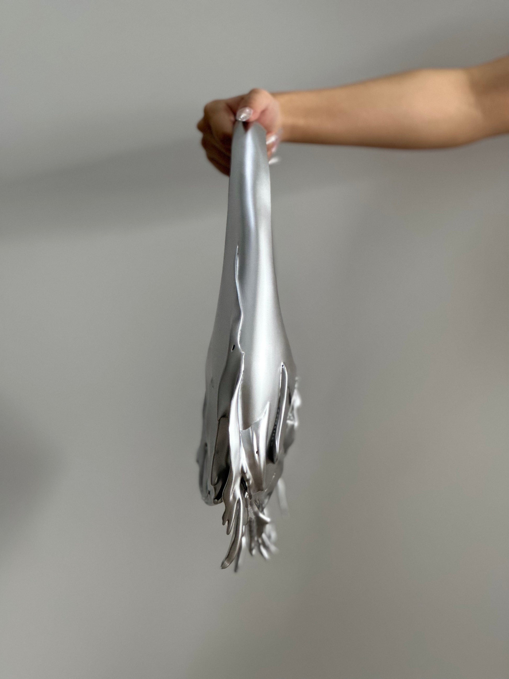 Matte Silver Slim Shoulder Bag-GNASTIY-APOC STORE