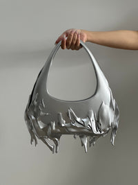 Matte Silver Slim Shoulder Bag-GNASTIY-APOC STORE