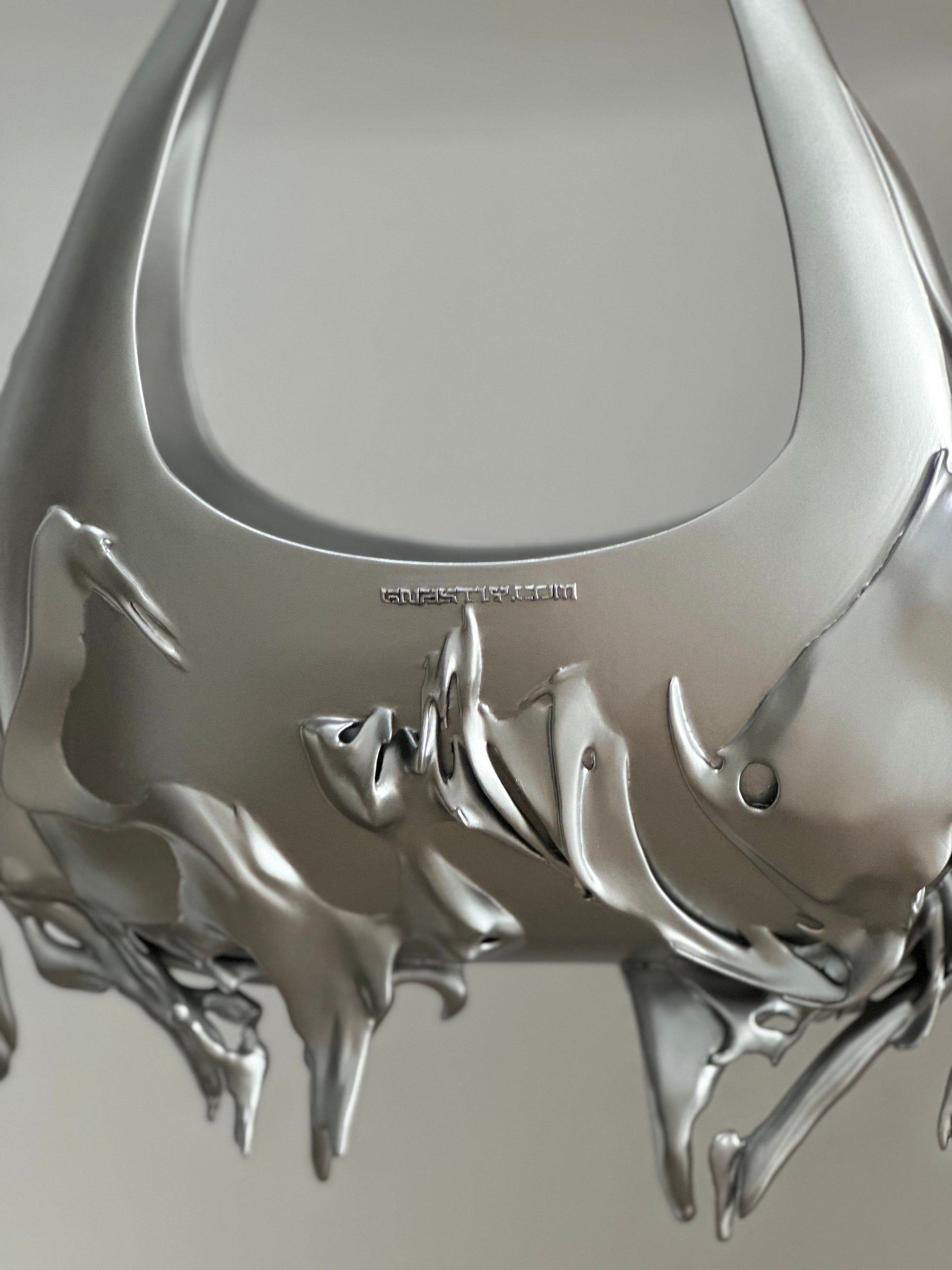 Matte Silver Slim Shoulder Bag-GNASTIY-APOC STORE