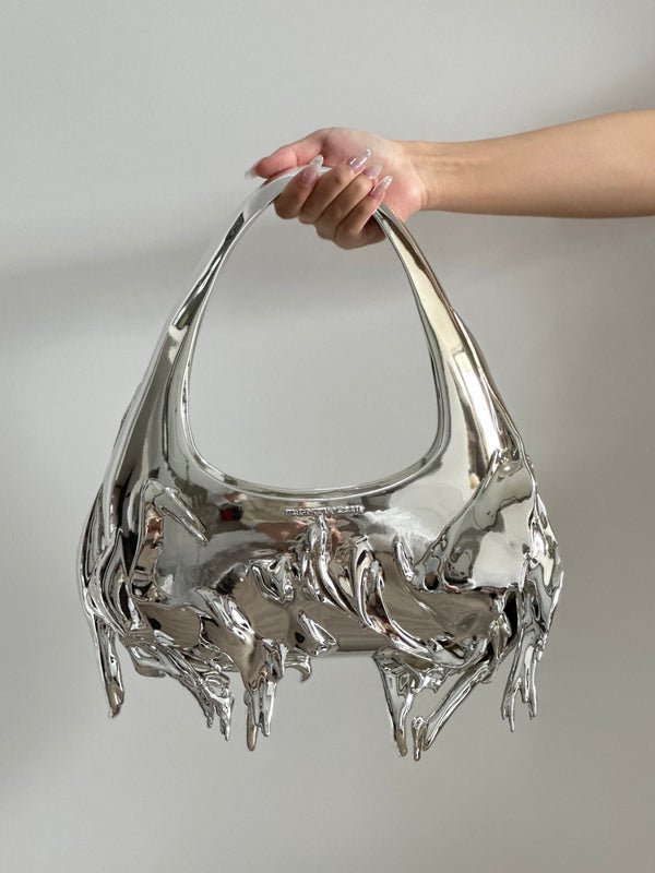 Silver Slim Shoulder Bag-GNASTIY-APOC STORE