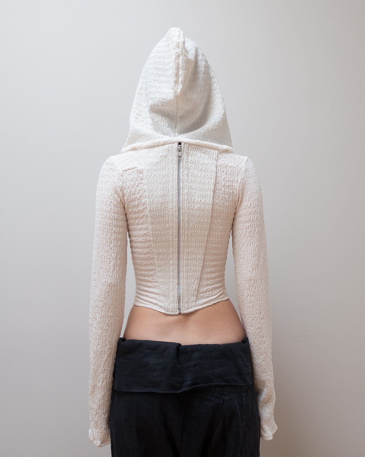 HOODED CORSET IN IVORY-Ella Roberts-APOC STORE