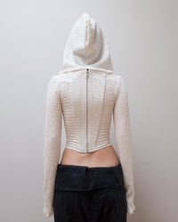 HOODED CORSET IN IVORY-Ella Roberts-APOC STORE