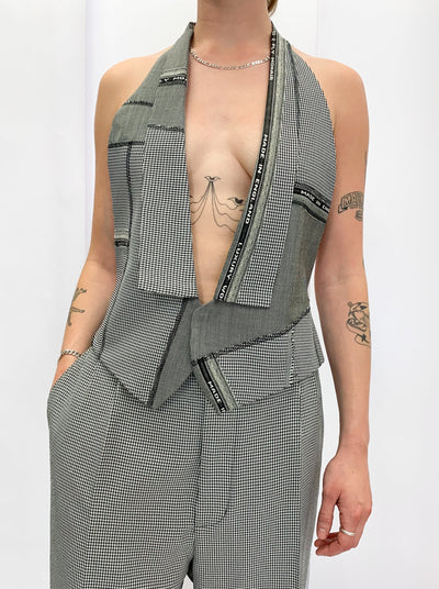 AVA - GRAY PATCHWORK WAISTCOAT-Ella Boucht-APOC STORE