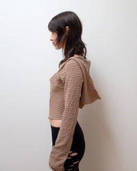 HOODED CORSET IN SAND-Ella Roberts-APOC STORE