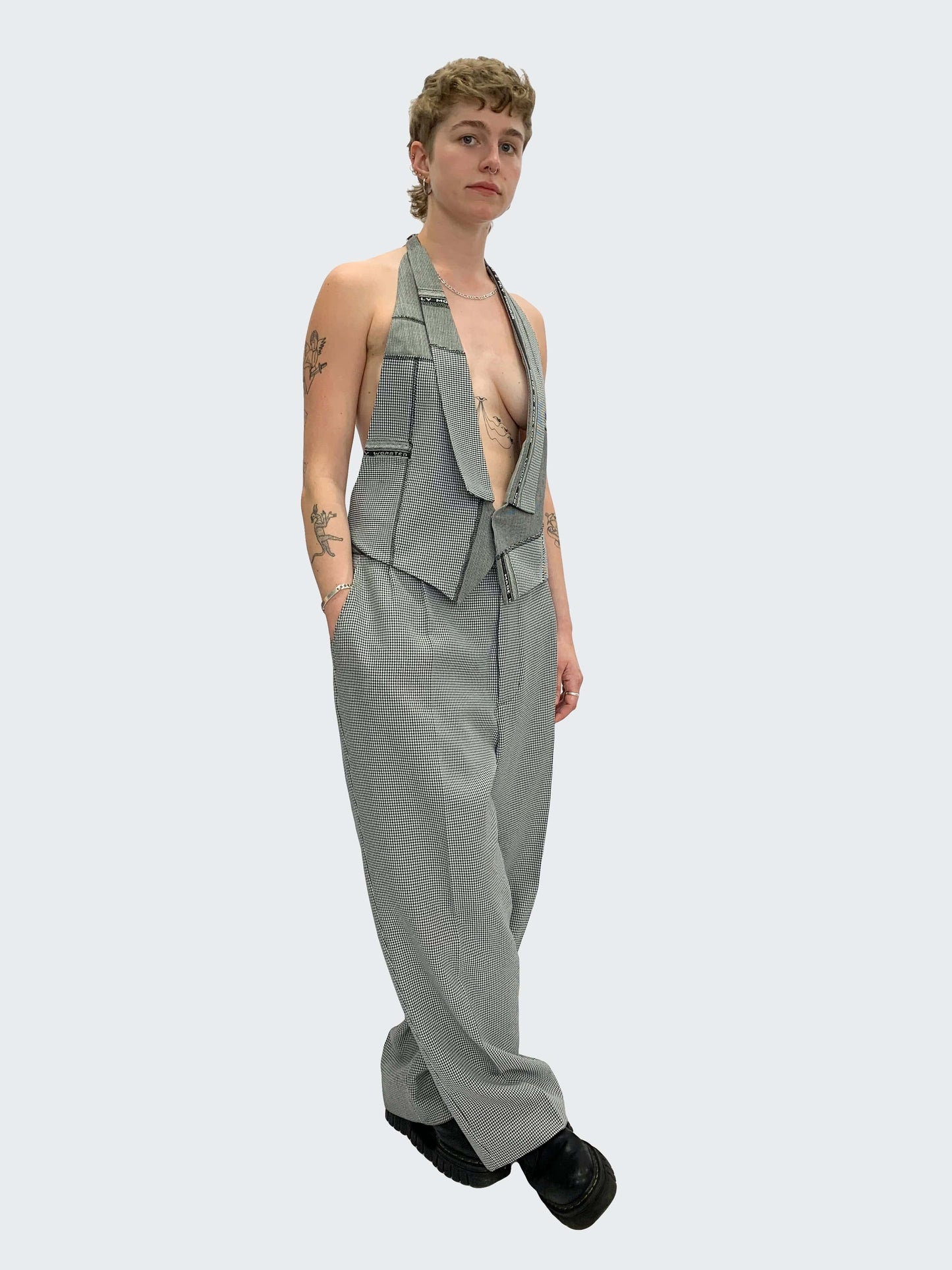 AVA - GRAY PATCHWORK WAISTCOAT-Ella Boucht-APOC STORE