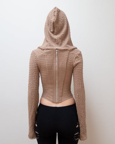 HOODED CORSET IN SAND-Ella Roberts-APOC STORE