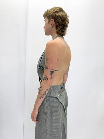 AVA - GRAY PATCHWORK WAISTCOAT-Ella Boucht-APOC STORE