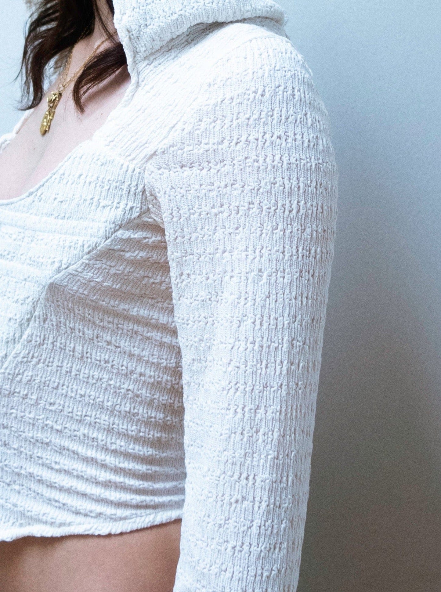 HOODED CORSET IN IVORY-Ella Roberts-APOC STORE