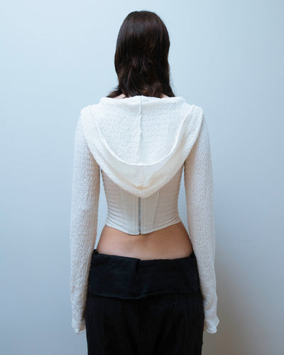 HOODED CORSET IN IVORY-Ella Roberts-APOC STORE