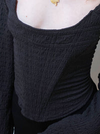 HOODED CORSET IN CHARCOAL-Ella Roberts-APOC STORE