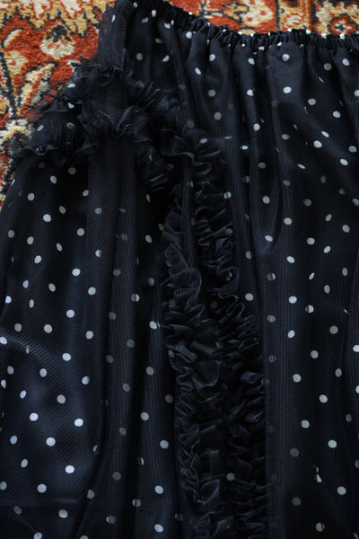 BANDING RUFFLE SHA DOT SKIRT - BLACK-SAENGIN STUDIOS-APOC STORE