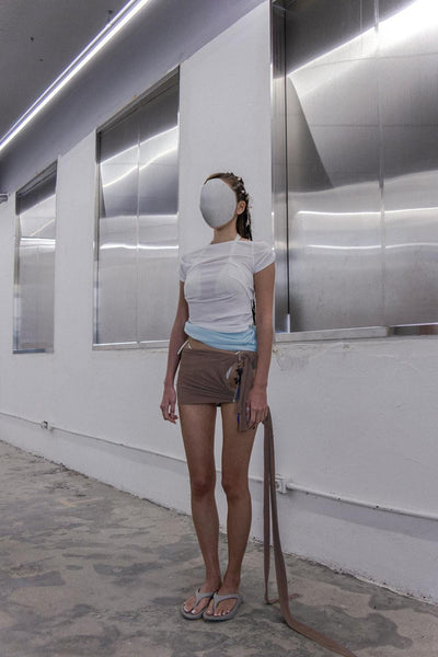 draping off-shoulder top cyan-Lalameemee-APOC STORE
