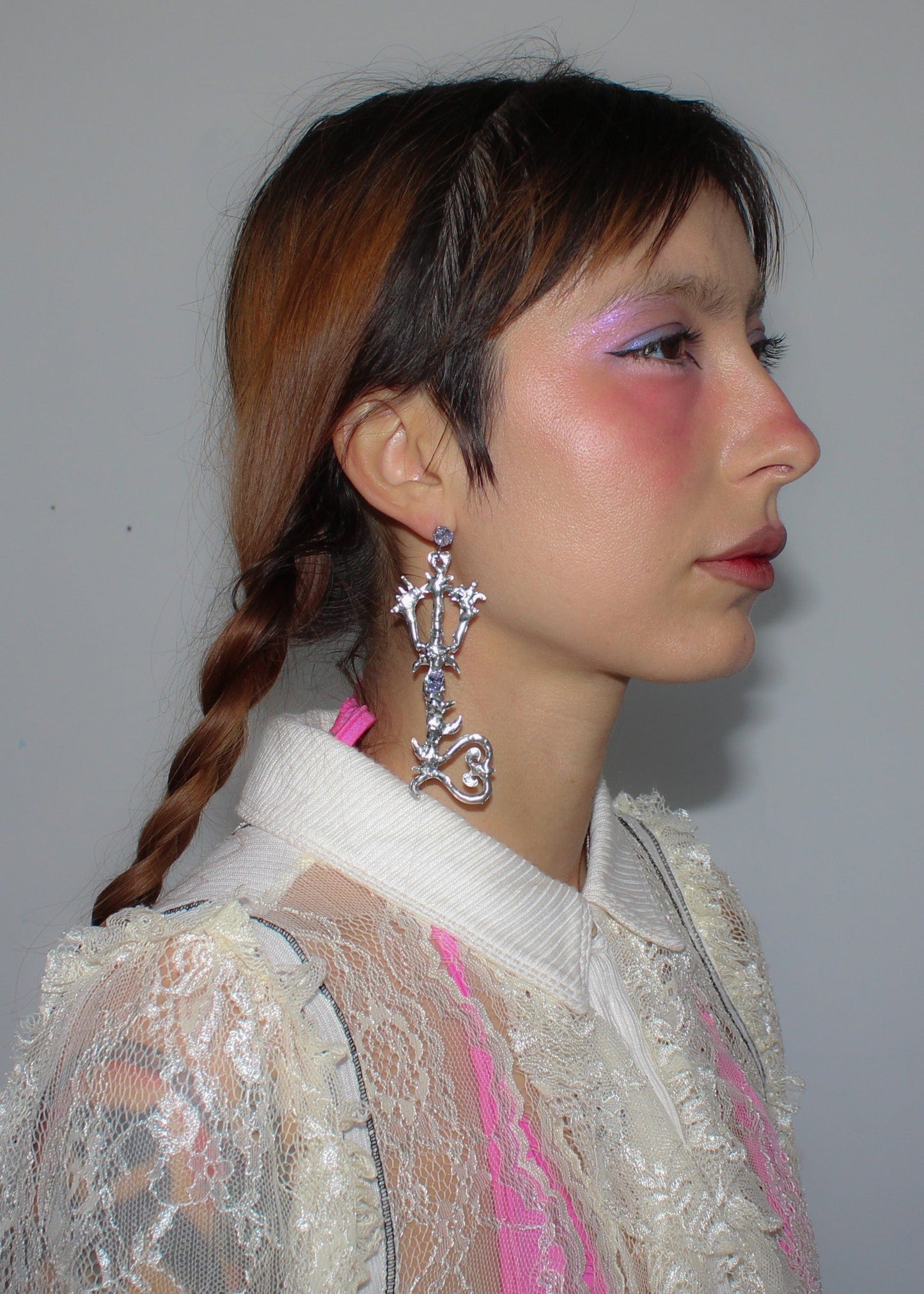 Lavender Silver Keyblade Earrings-Emma Pryde-APOC STORE