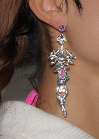 Silver Spiky Sword Earrings-Emma Pryde-APOC STORE