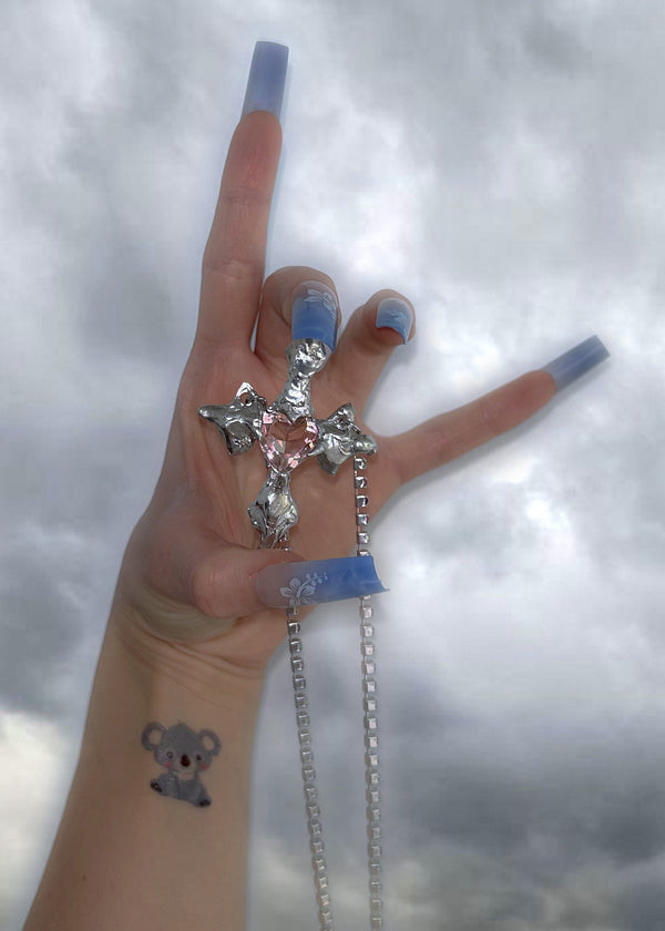 Peach Heart Necklace-Emma Pryde-APOC STORE