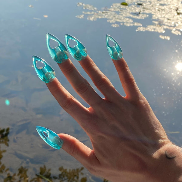 Love Nails Blue Set of 14-Texto Dallas-APOC STORE